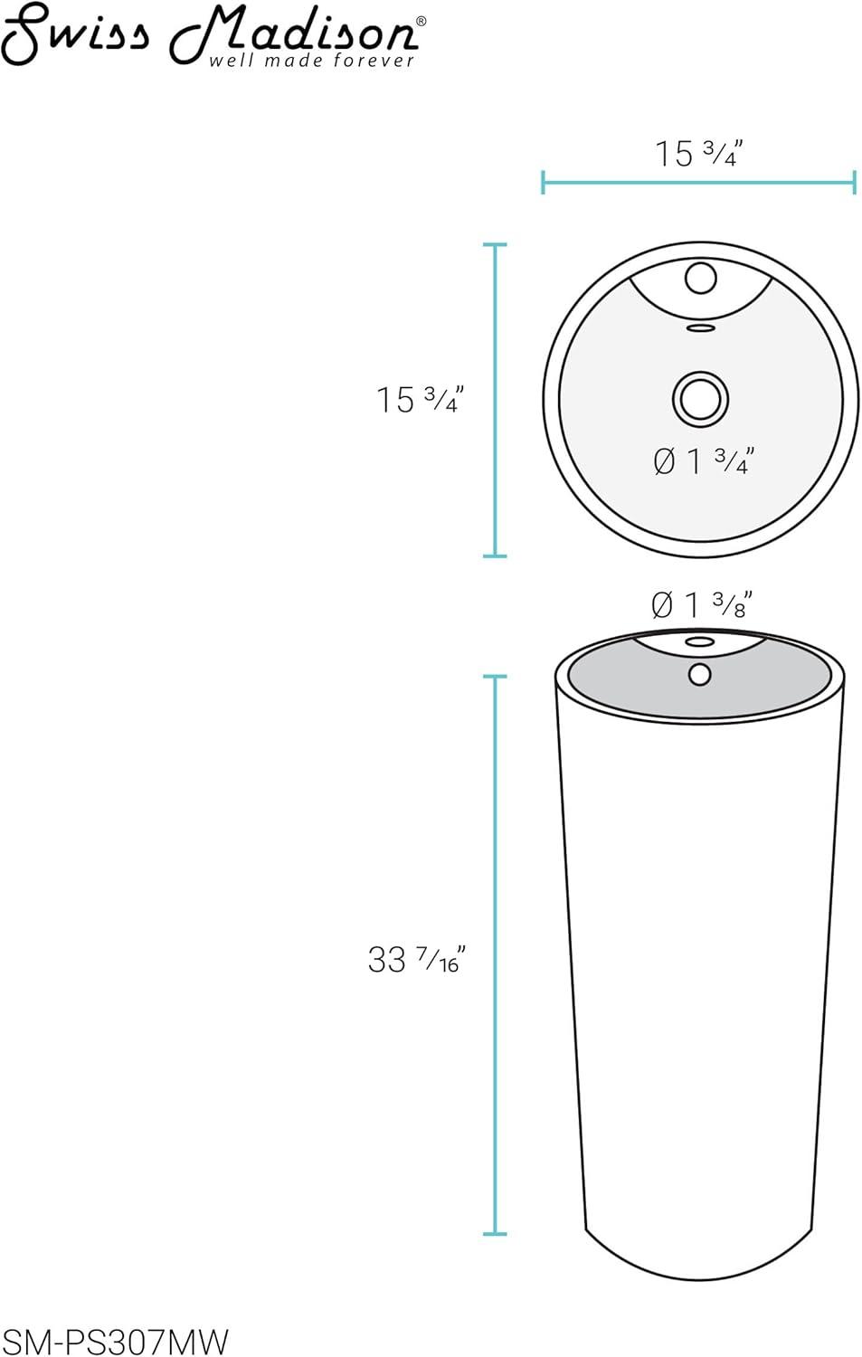 Monaco Circular Basin Pedestal Sink