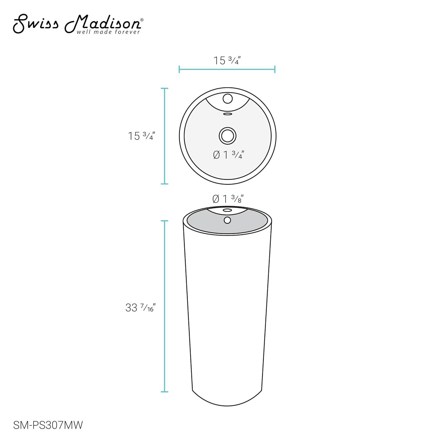 Monaco Circular Basin Pedestal Sink