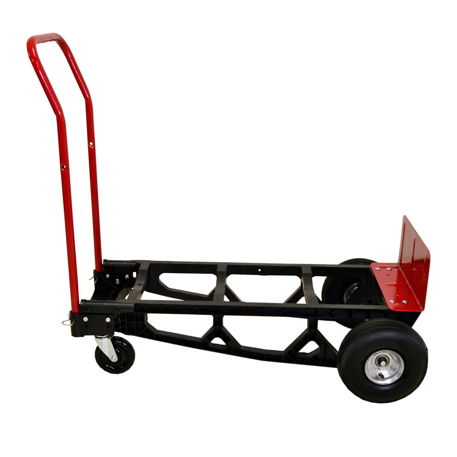 Milwaukee Hand Trucks Nylon Convertible Truck with 10? Pneumatic Tires