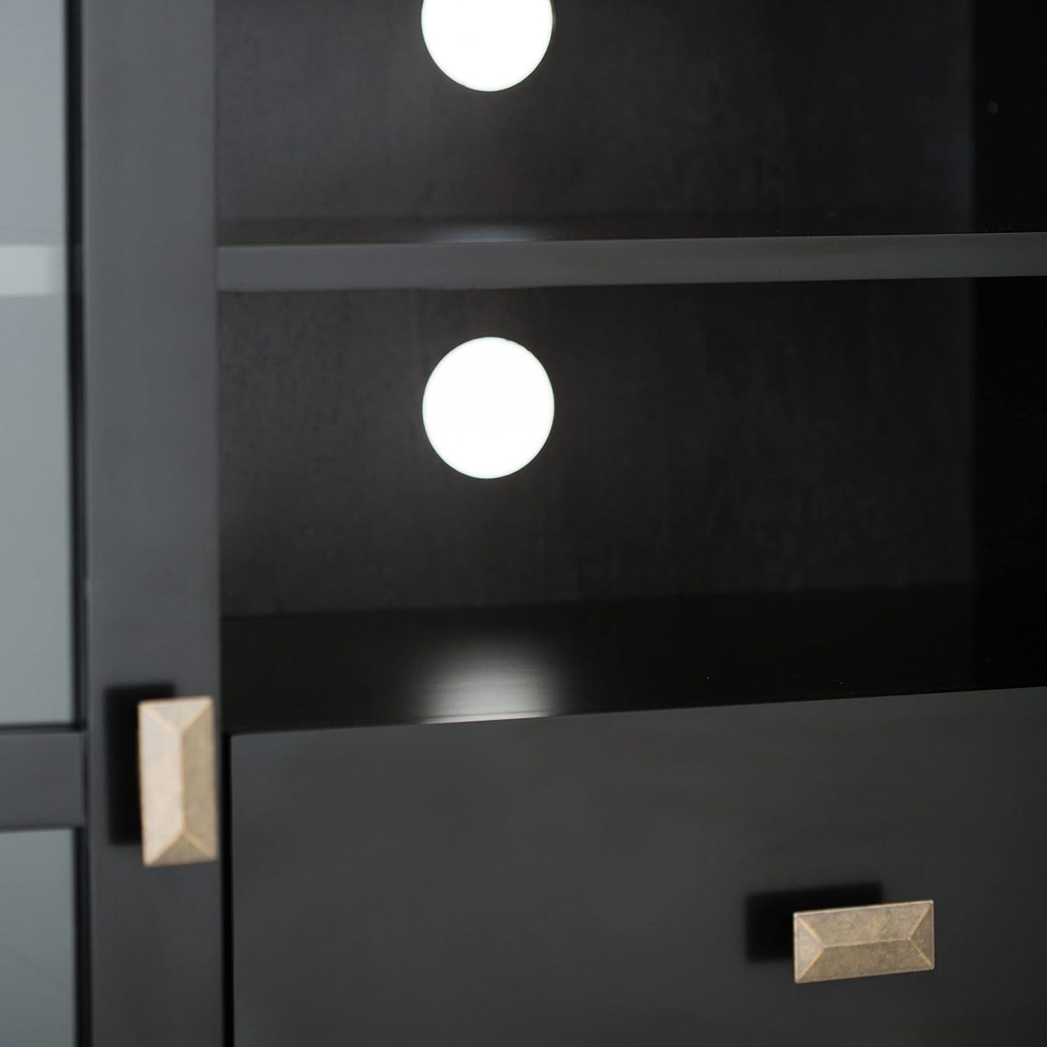 Simpli Home Artisan Wood 53" Transitional TV Media Stand in Black For TVs up to 60"