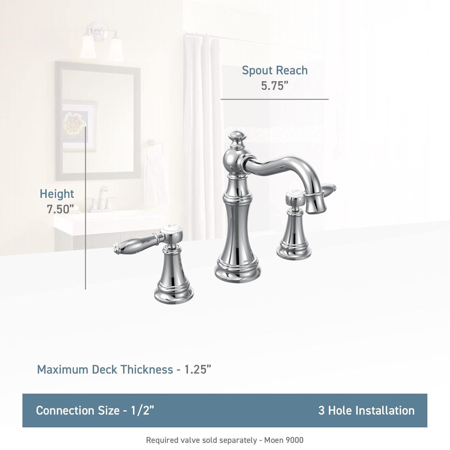 Moen Weymouth Two-Handle Widespread Bathroom Faucet Trim Kit, Valve Required