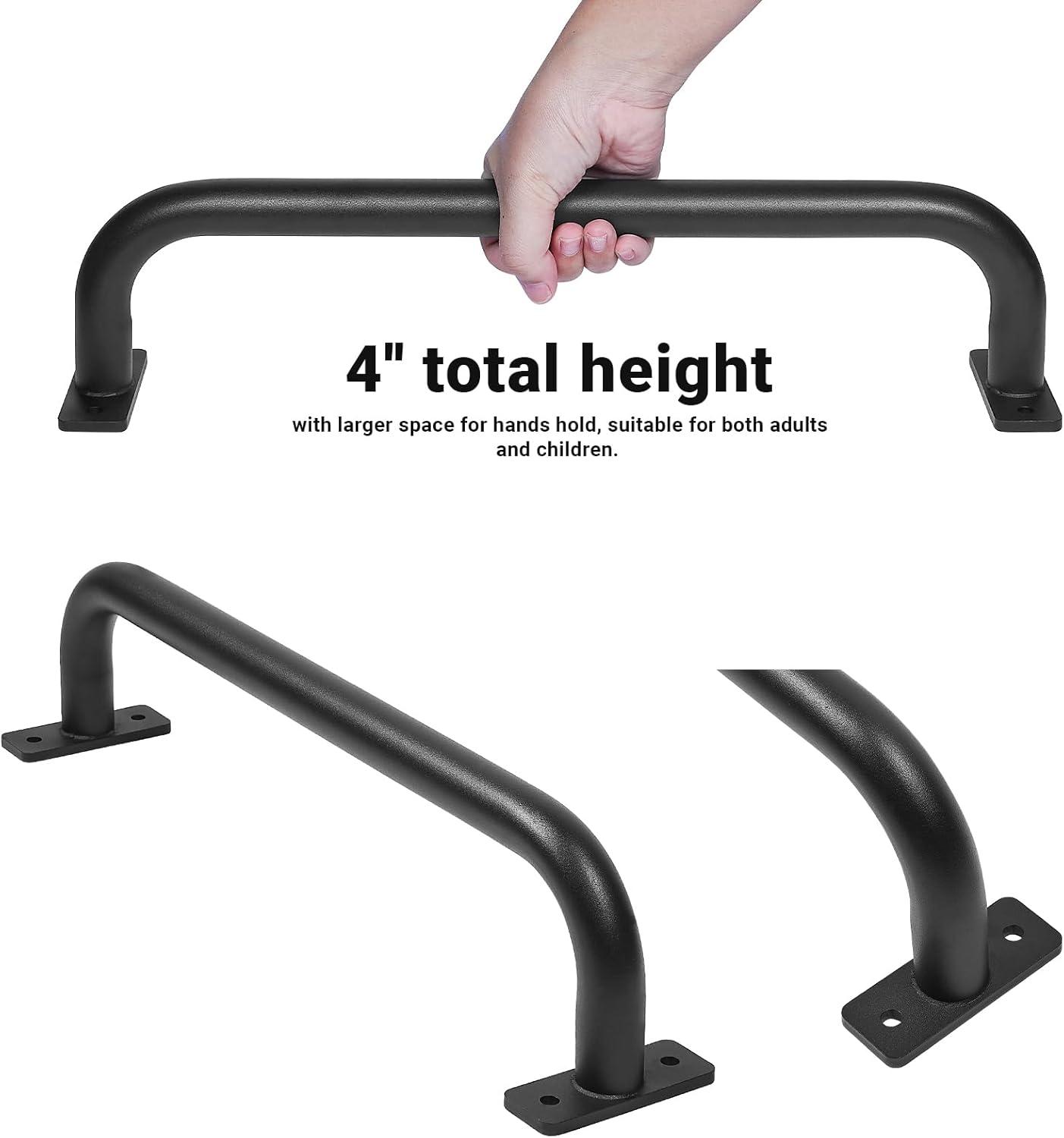 ESPETS 2 Pack 17 Inch Matte Black Safety Handles for Playground Equipment - Swing Set Accessories Grab Handles, Playset Hand Grips, Indoor Monkey Bars for Jungle Gym, Playhouse, Climbing Frame
