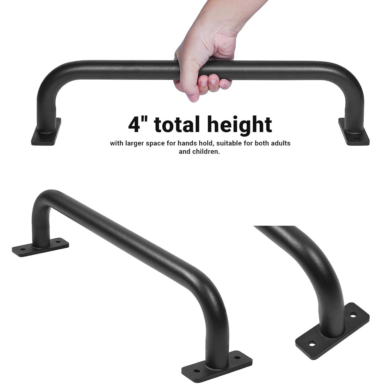 ESPETS 2 Pack 17 Inch Matte Black Safety Handles for Playground Equipment - Swing Set Accessories Grab Handles, Playset Hand Grips, Indoor Monkey Bars for Jungle Gym, Playhouse, Climbing Frame