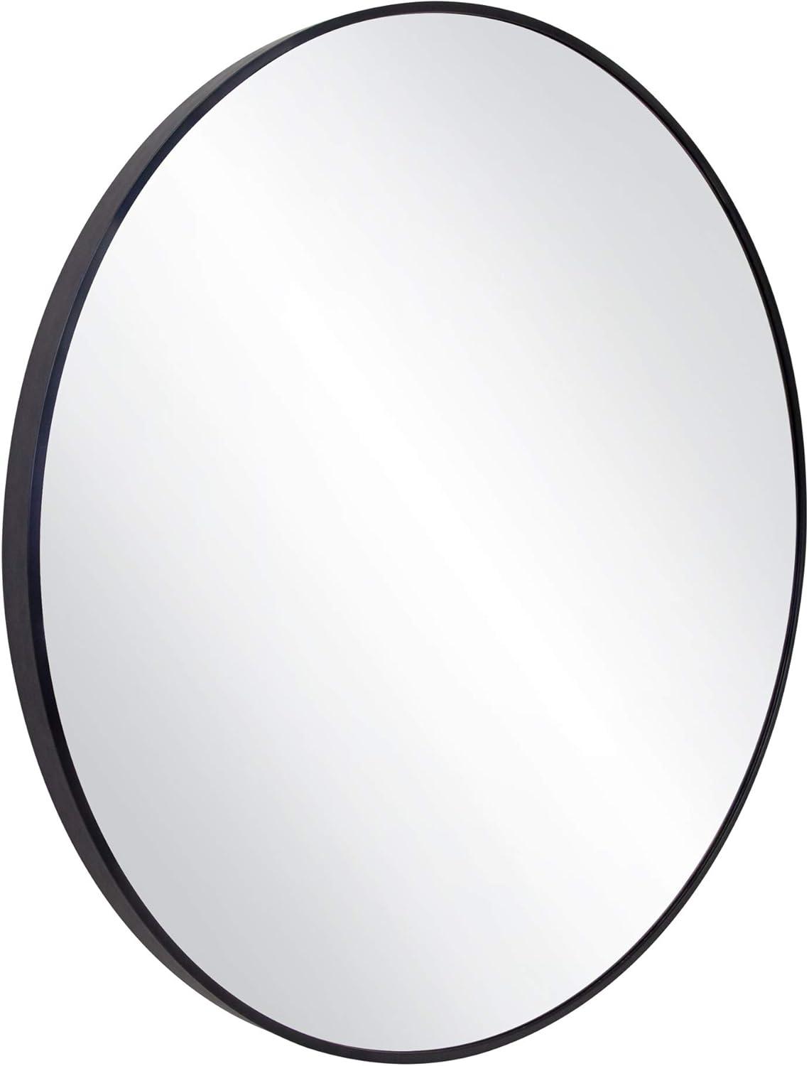 Kenna 24-Inch Round Silver Wood Vanity Mirror