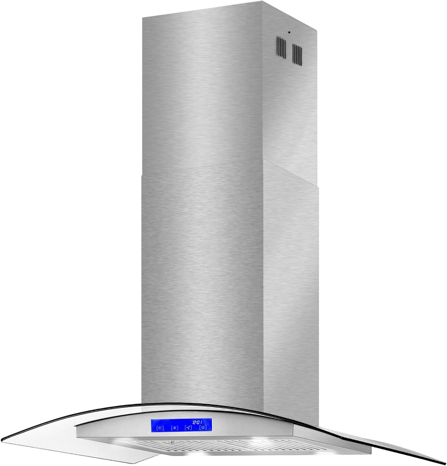 Cosmo COS-668ICS900 36 Inch Island Range Hood w/ Touch Controls, Stainless Steel