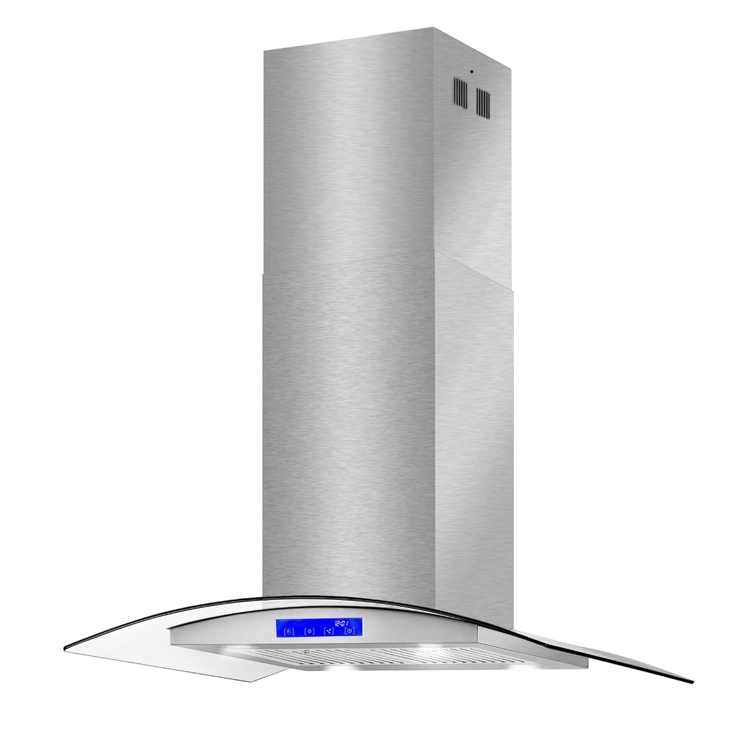 Cosmo COS-668ICS900 36 Inch Island Range Hood w/ Touch Controls, Stainless Steel