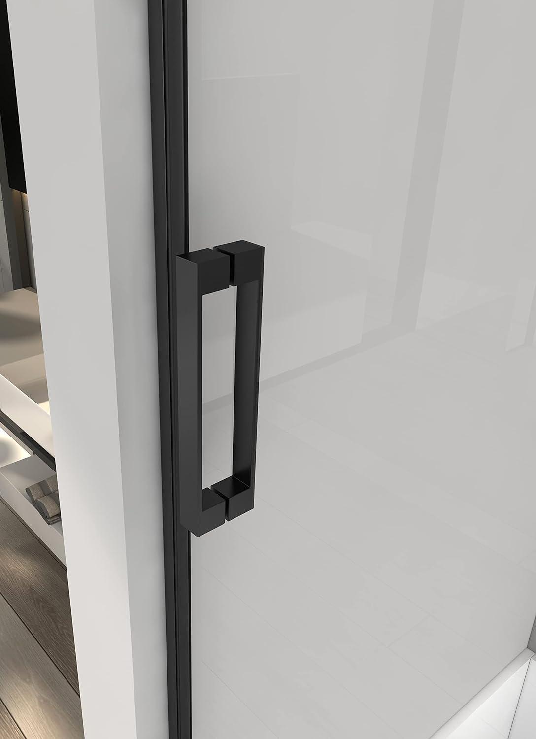 Sunrosa 60" W x 60" H Single Sliding Frameless Tub Door with 5/16"(8mm) Clear Tempered Glass SL7232-B