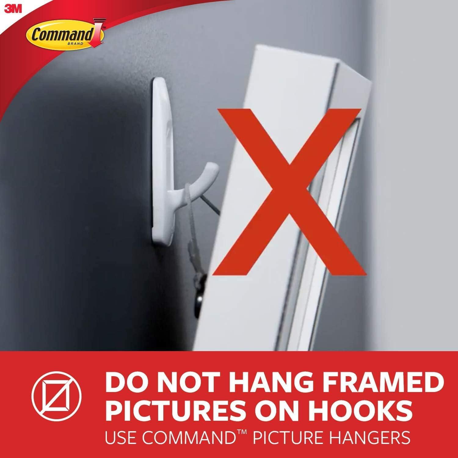 Command Large Utility Hook, White, Damage Free Decorating, 1 Hook and 2 Command Strips