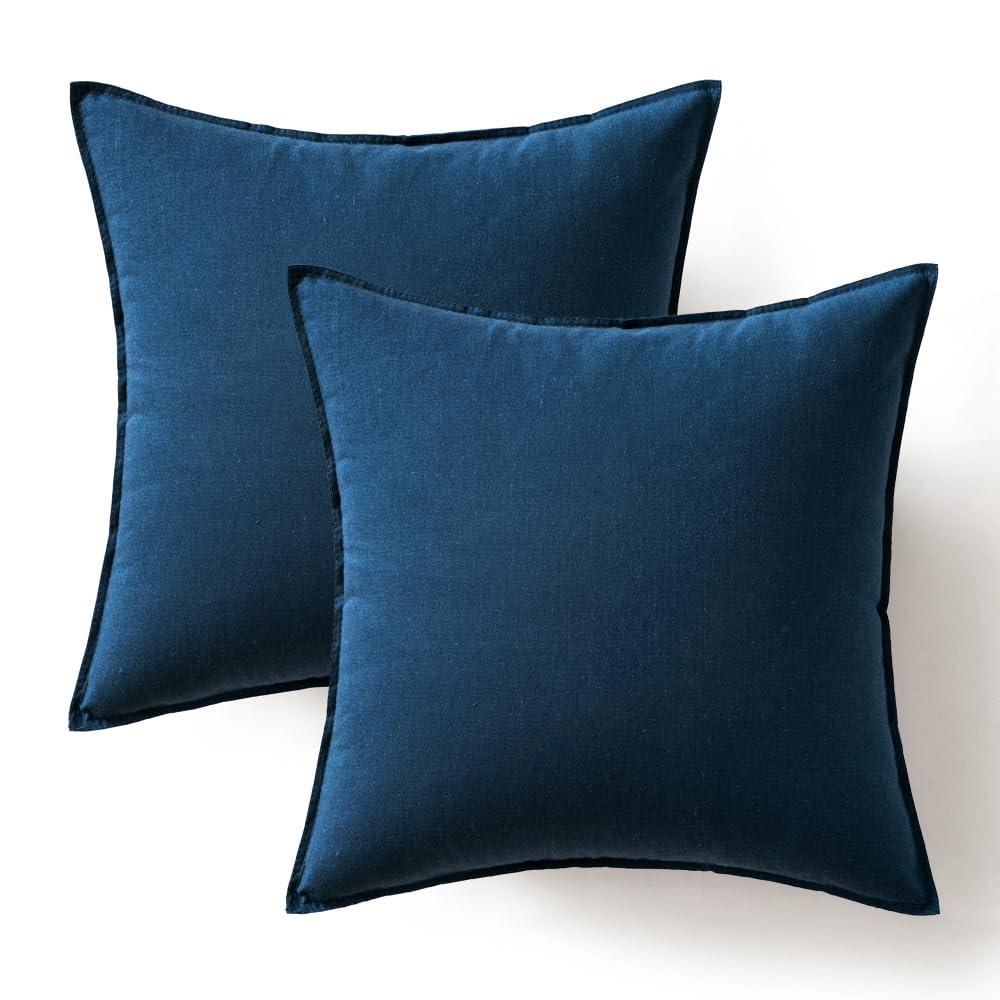 MIULEE Pack of 2 Decorative Linen Pillow Covers 20x20 Inch Brick Farmhouse Soild Neutral Throw Pillow Covers Soft Accent Decorative Pillowcases Home Decors for Couch Sofa Bed Living Room