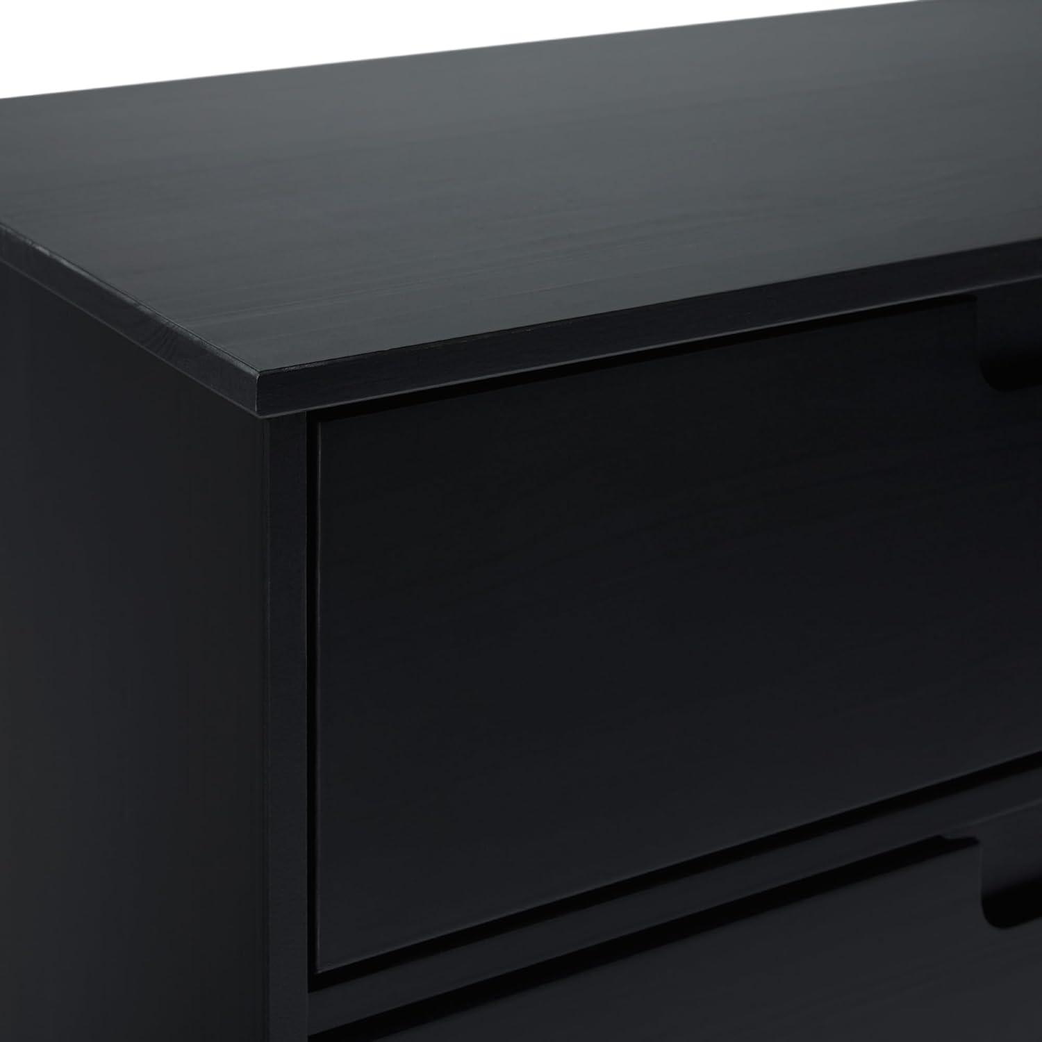 George Oliver Mid-Century Modern Solid Wood 3-Drawer Dresser – Black