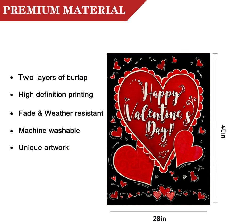 Happy Valentine's Day Double Sided House Flag 40" x 28" Briarwood Lane