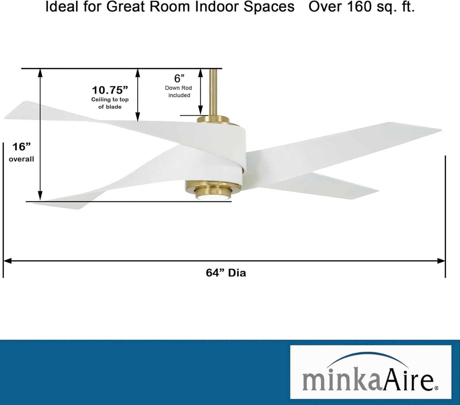 Minka Aire 60" 4 - Blade LED Standard Ceiling Fan with Remote Control and Light Kit Included