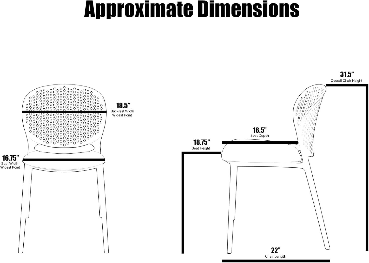 2xhome Set of 2 Modern Pool Patio Chairs, Contemporary Plastic Armless Dining Accent Side Chairs for Indoor or Outdoor Use, Teal