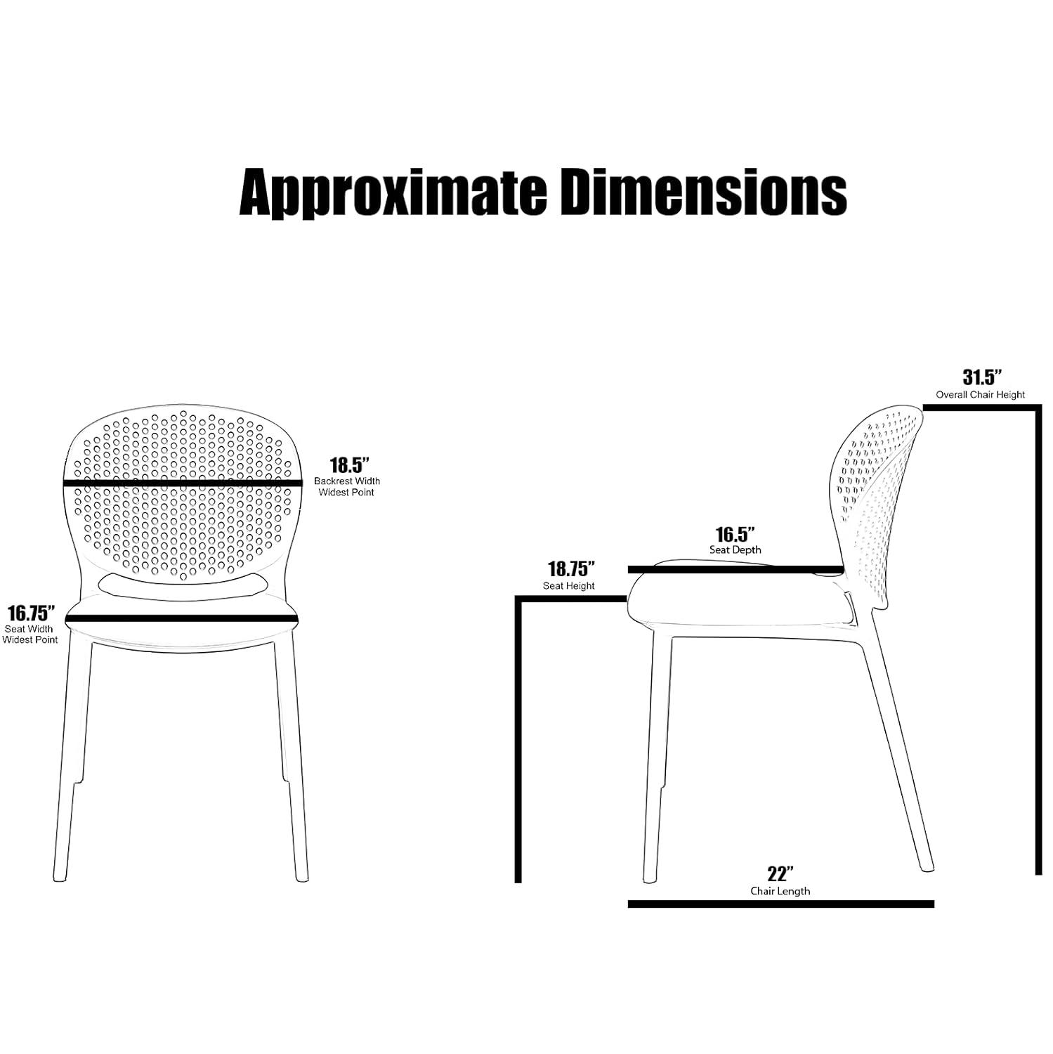 2xhome Set of 2 Modern Pool Patio Chairs, Contemporary Plastic Armless Dining Accent Side Chairs for Indoor or Outdoor Use, Teal