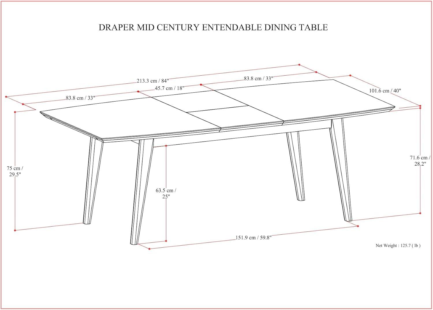 Draper Extendable Dining Table in Walnut