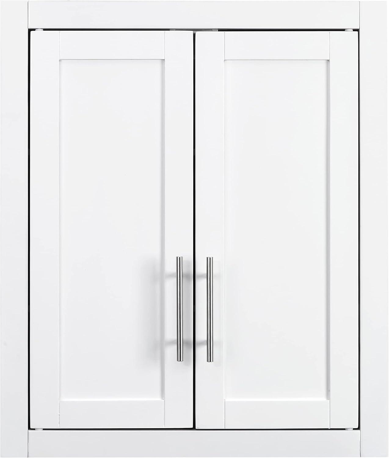 Savannah Wall Cabinet White - Crosley: Adjustable Shelves, MDF, Universal Storage, 22x26x8 inches