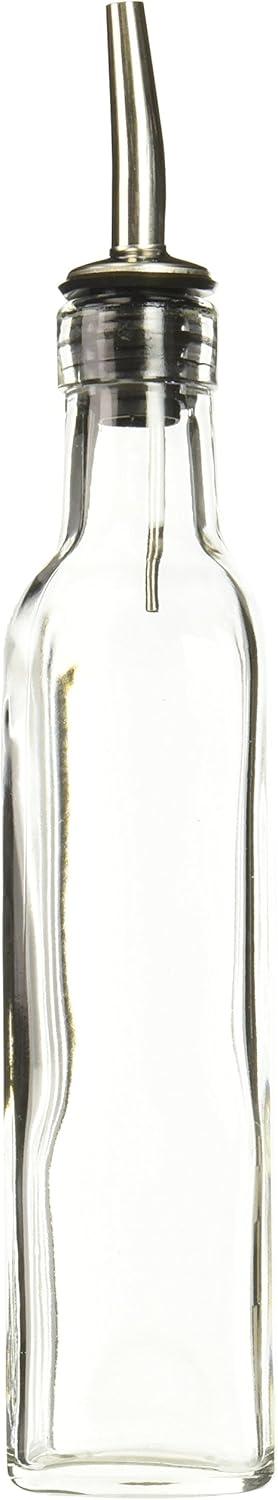 Clear Glass 8-Ounce Oil and Vinegar Bottle with Pourer