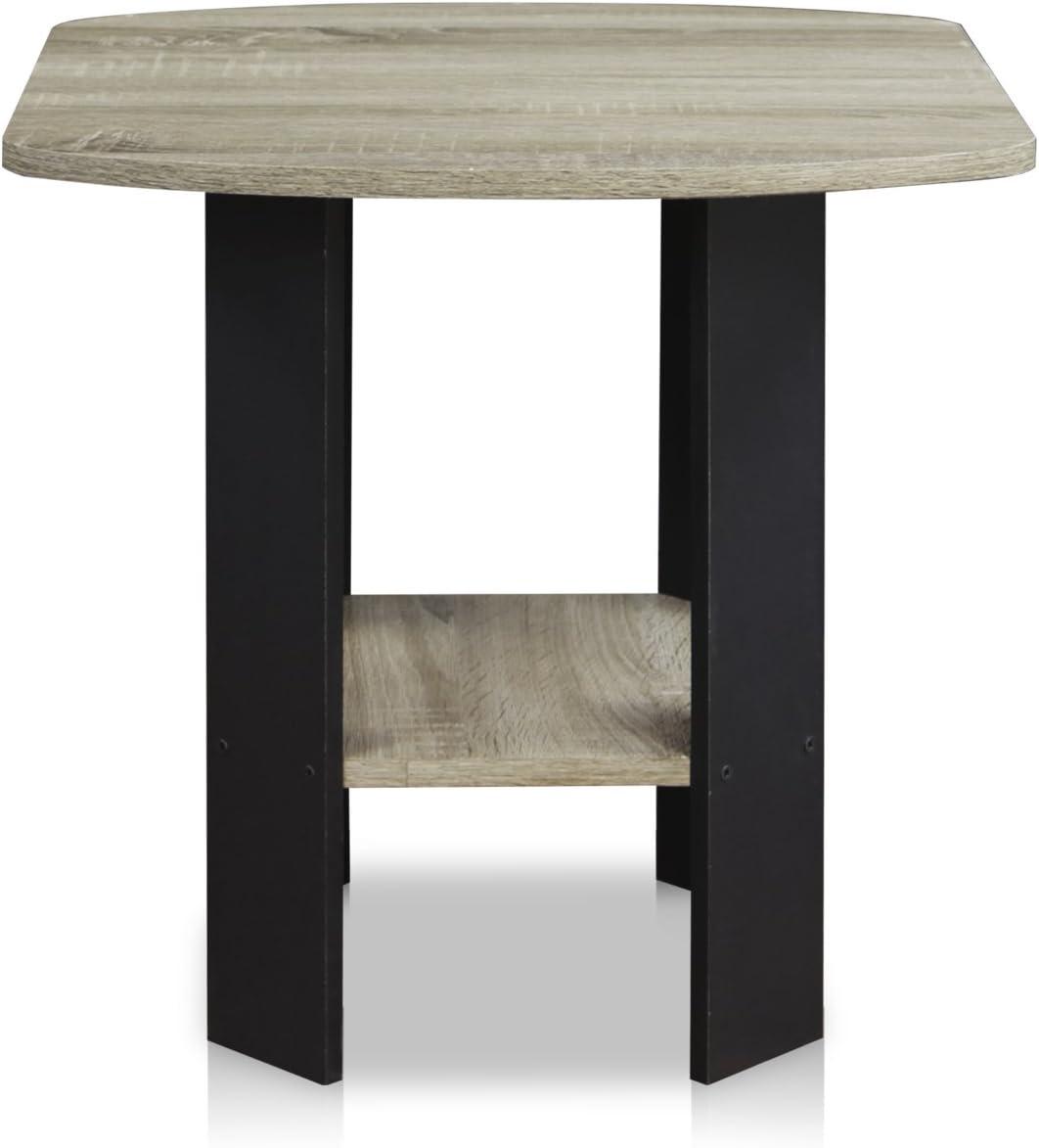 Furinno Simple Design End/SideTable, French Oak/Black