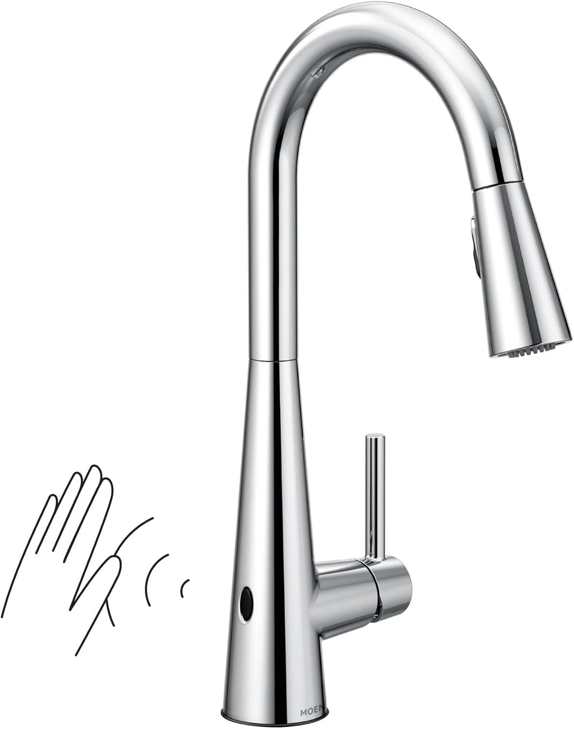 Moen Sleek MotionSense Wave Single Handle Pulldown Kitchen Faucet with Power Clean Technology