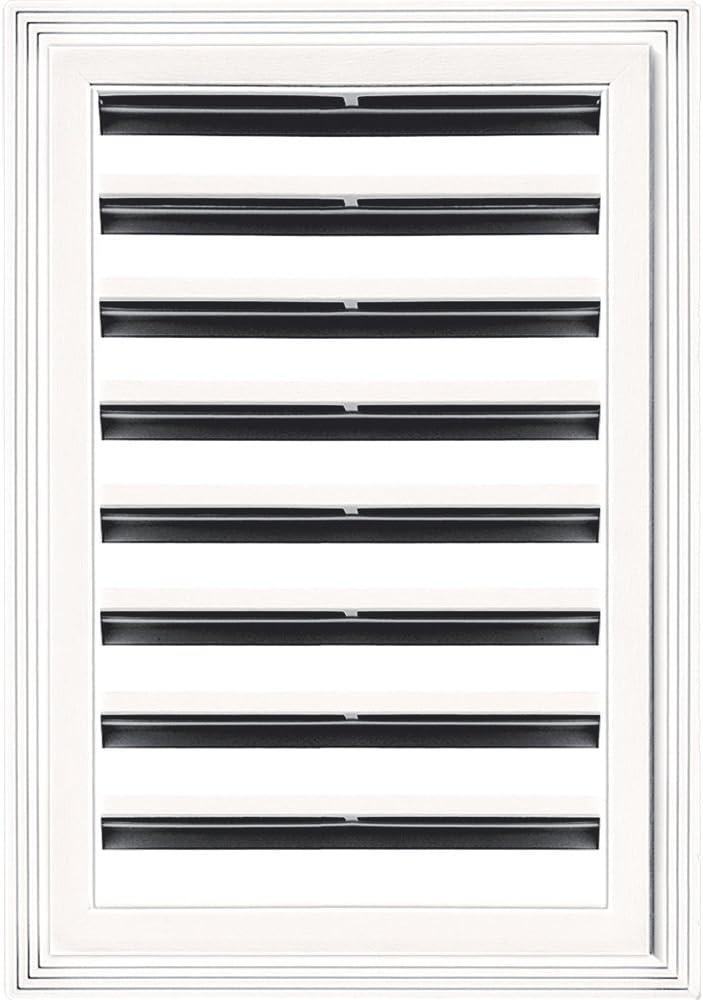 Builders Edge White Plastic Rectangular Gable Vent 12" x 18"