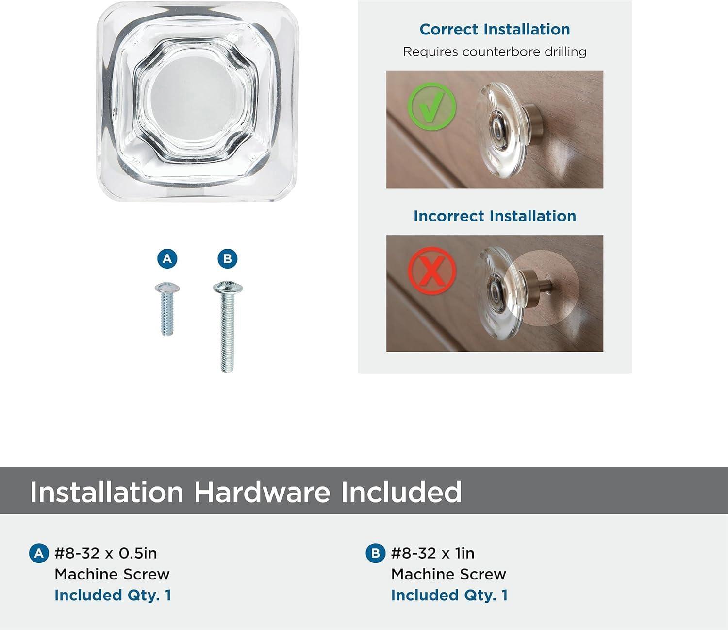Glacio 1 3/8" Length Square Knob