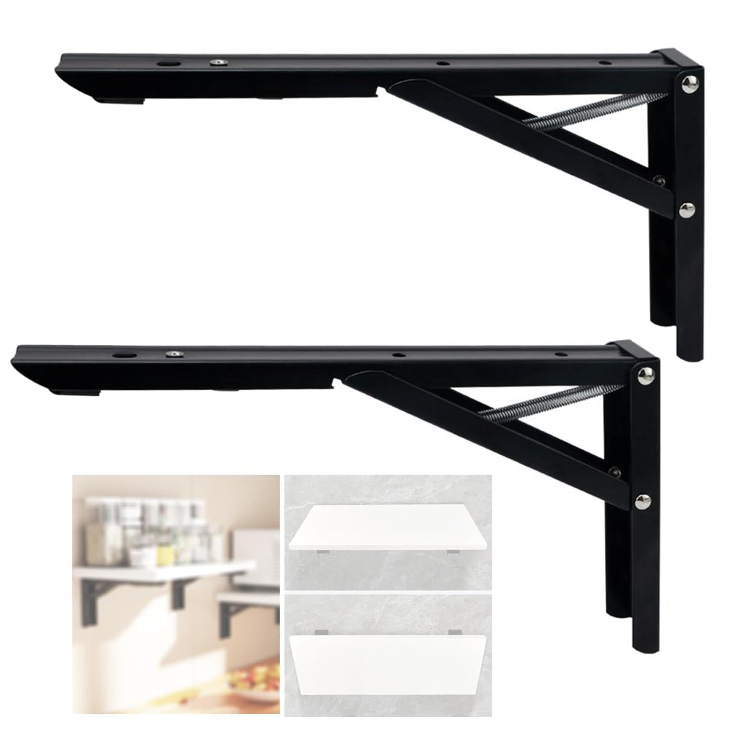 Wall Table Fold Down Hinge,90 Degree Self-Locking Folding Hinge,Save Space Drop Leaf Table Hinges,Shelf Brackets Locking Hinges 90 Degree for Wall Folding Racks,Etc