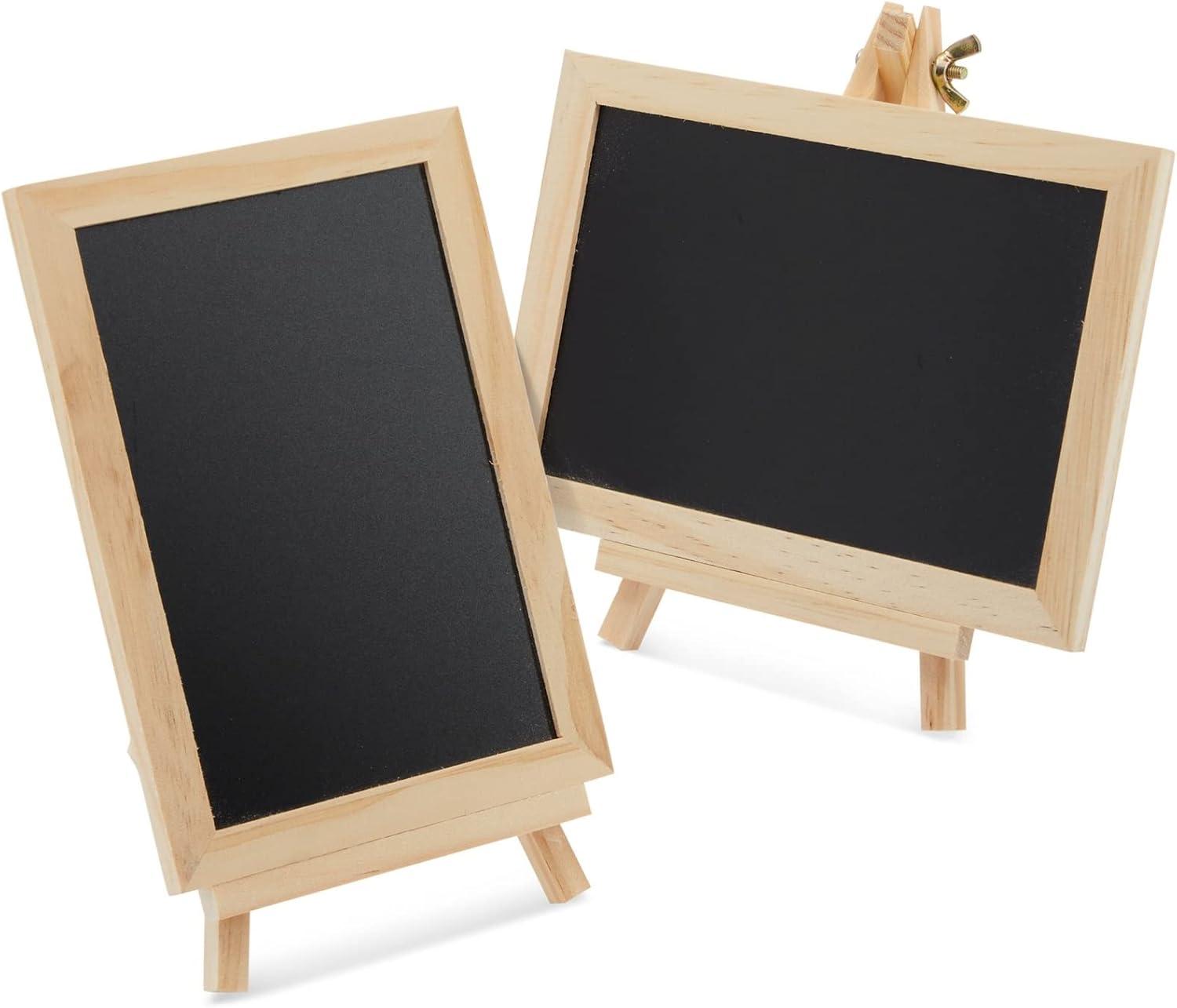 Juvale 6-Pack Mini Chalkboard Signs with Easel Stand for Table Decorations, Restaurant Food Display, Message Boards, Small Business, 7x7x4 in
