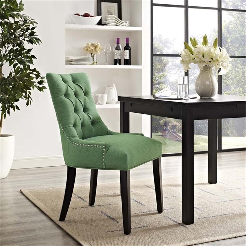 Regent Fabric Dining Chair Kelly Green - Modway: Chic Tufted Design, Nailhead Trim, Foam Padded