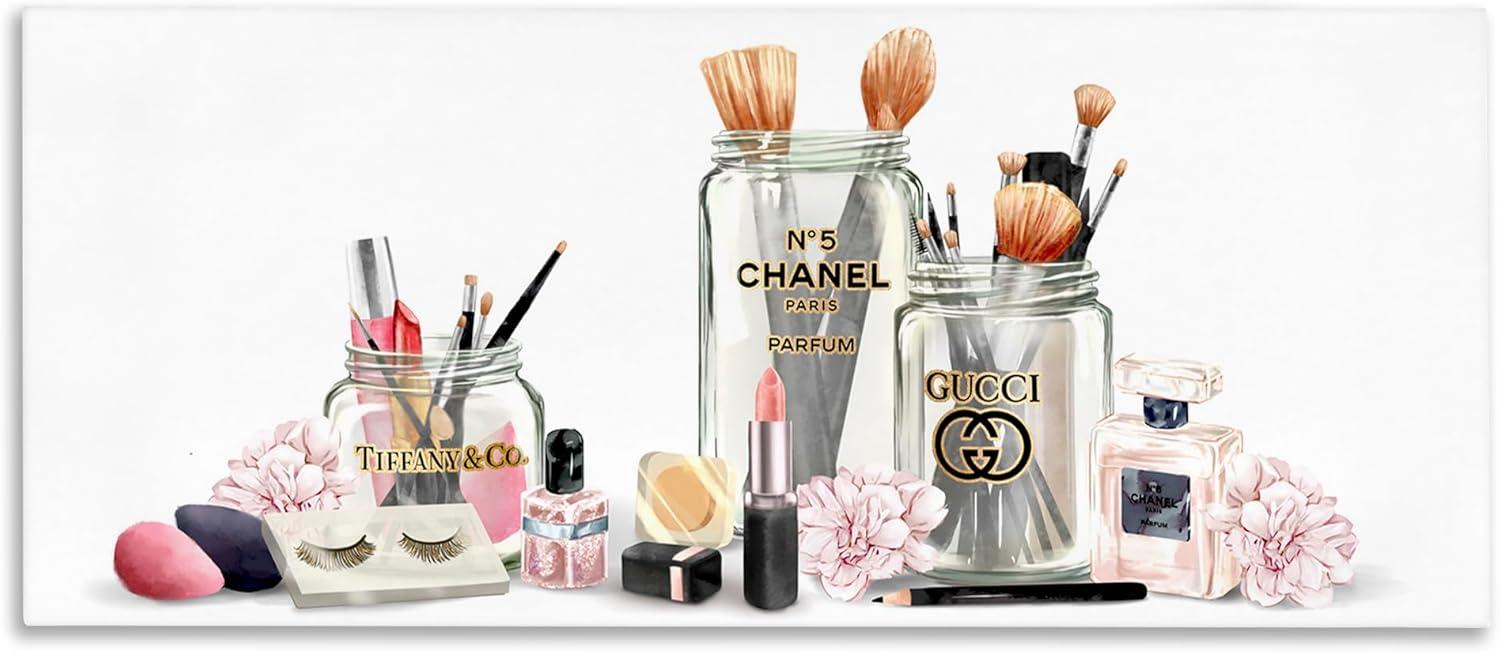 Stupell Industries Floral Cosmetic Collection Modern Glam Fashion Still Life, 30 x 13,Design by Ziwei Li