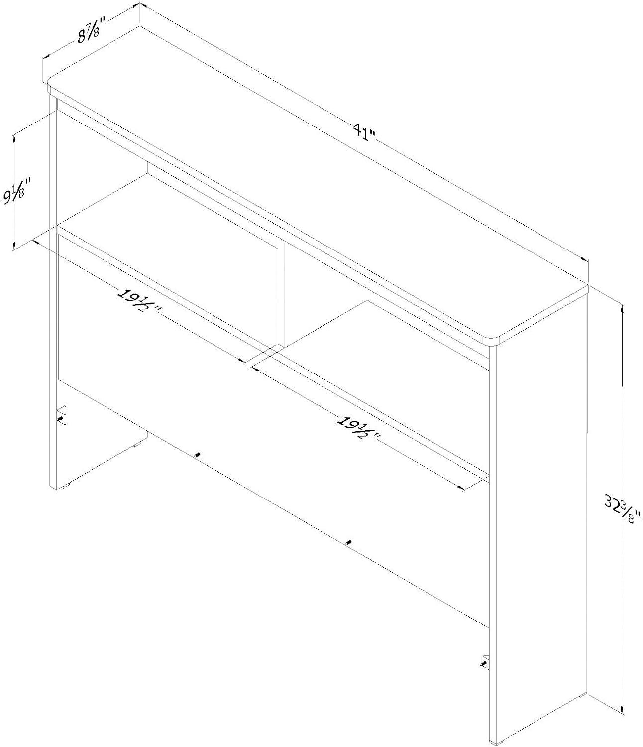 South Shore Smart Basics Twin Bookcase Headboard, Pure Black