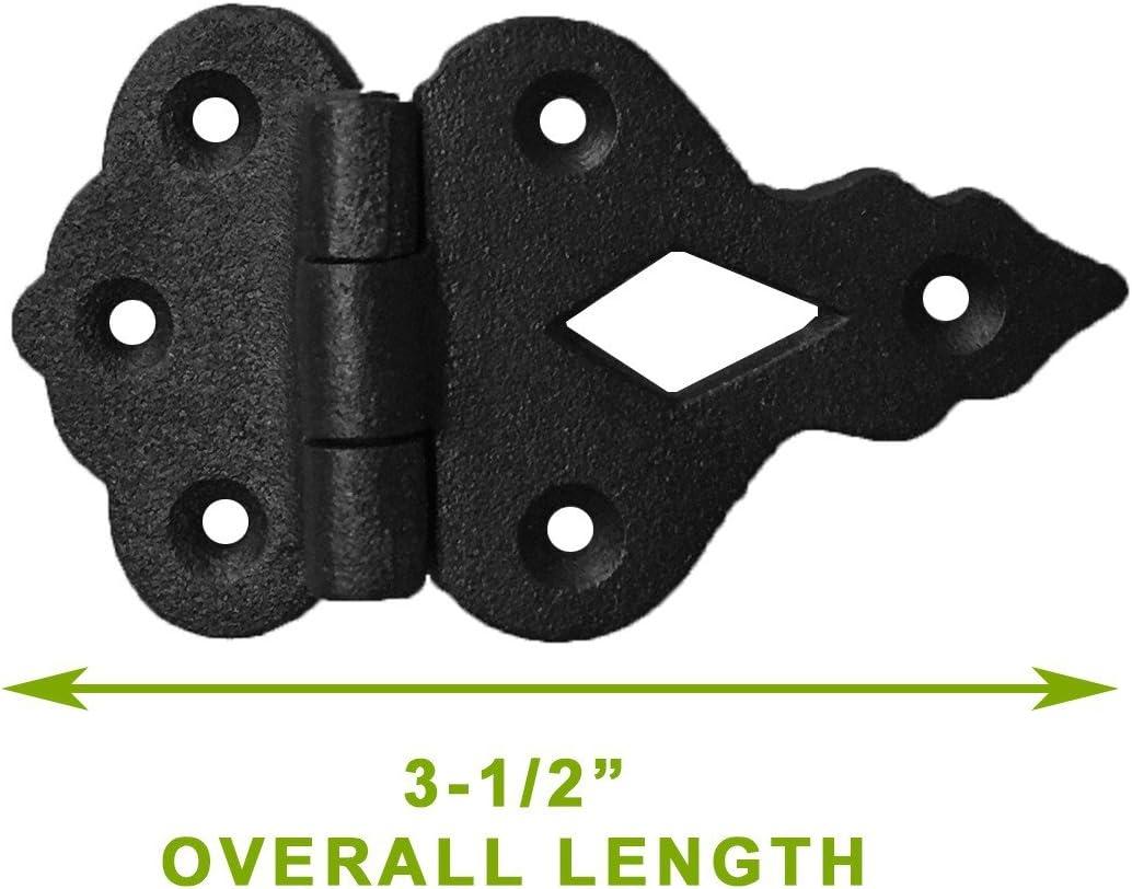 Black Wrought Iron Offset Cabinet Hinges Pack of 2