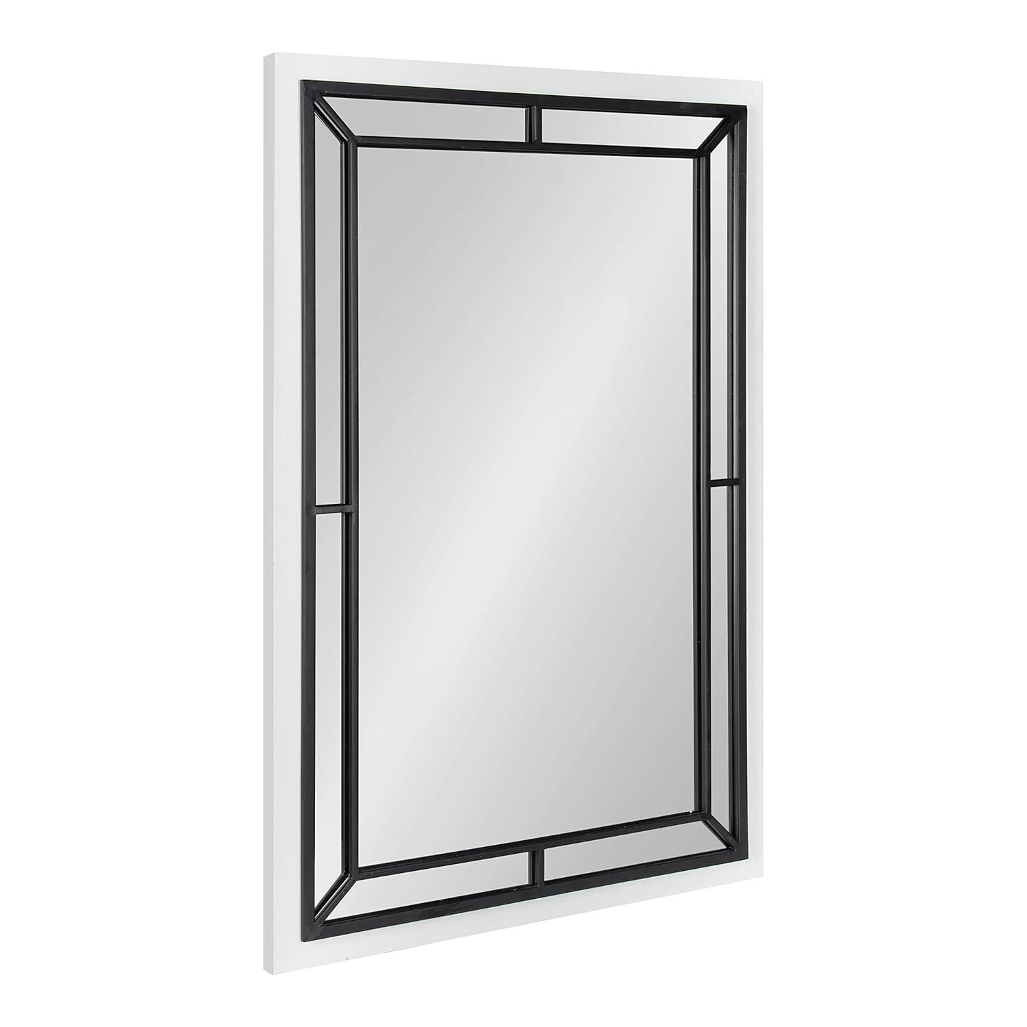 24" x 36" Audubon Rectangle Wall Mirror White - Kate & Laurel All Things Decor: Modern Style, No Assembly, MDF Frame
