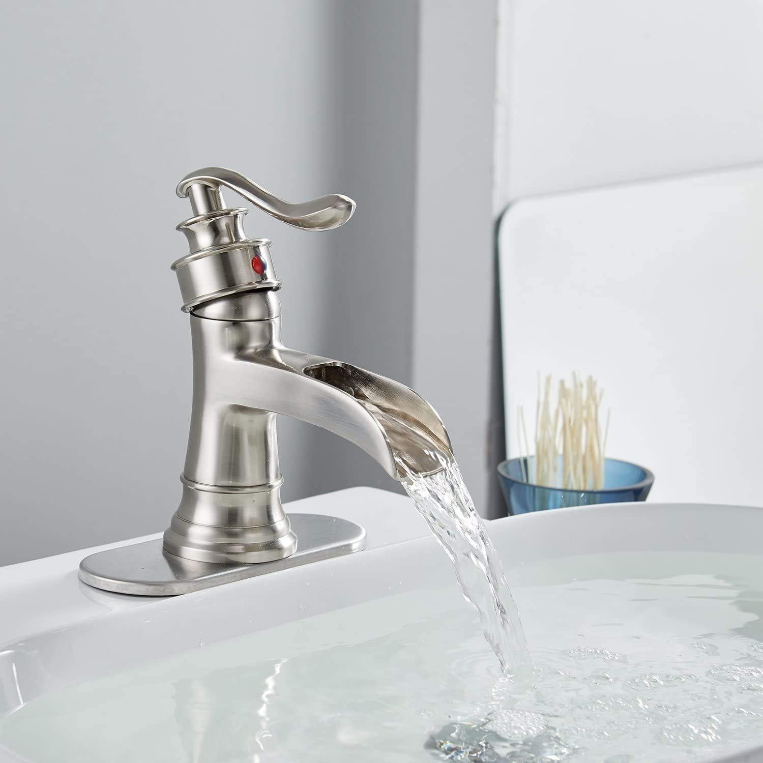 BWE Single Hole Single-Handle Low-Arc Bathroom Faucet