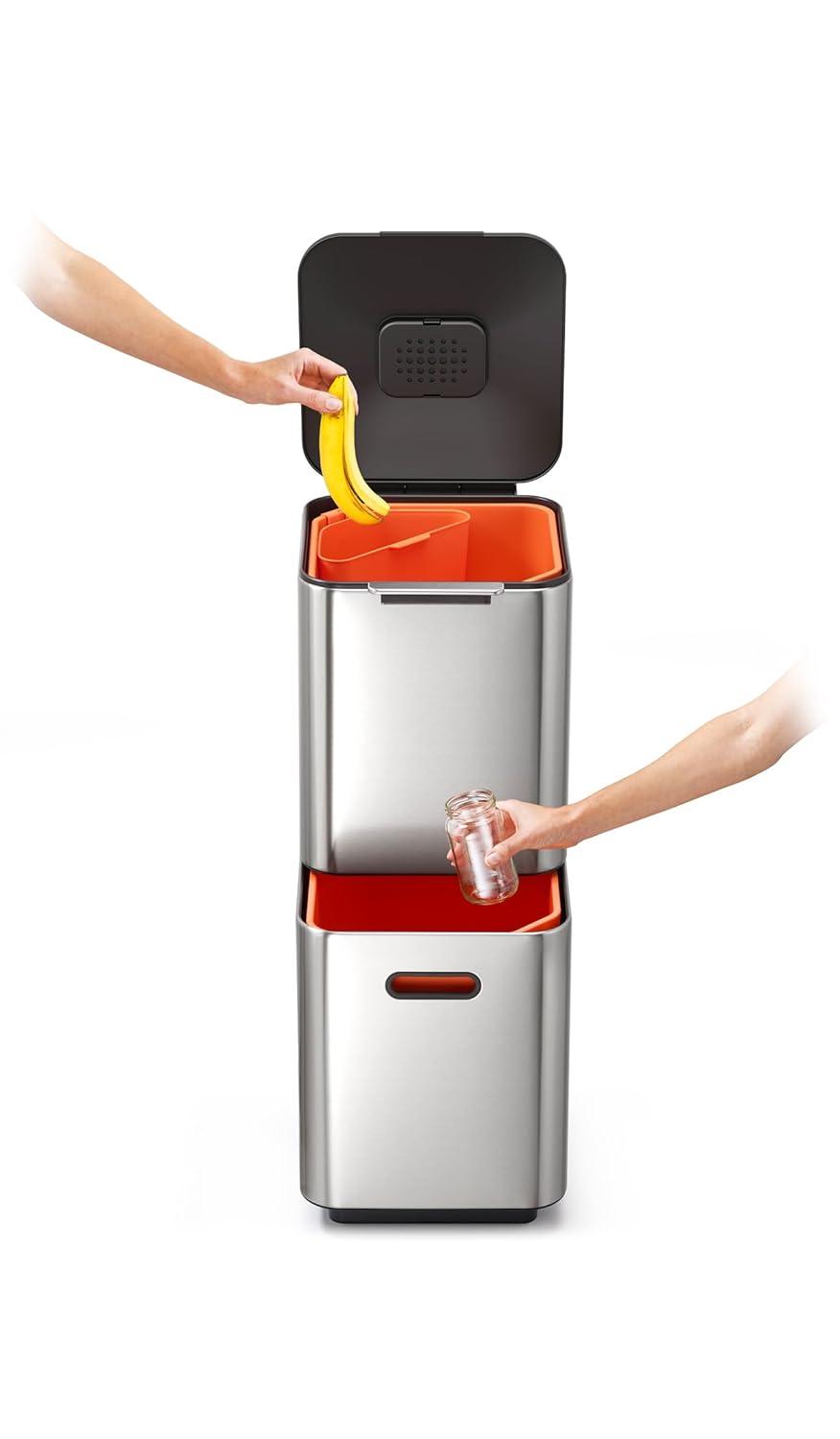 Joseph Joseph Totem Waste & Recycling Dual Kitchen Trash Can