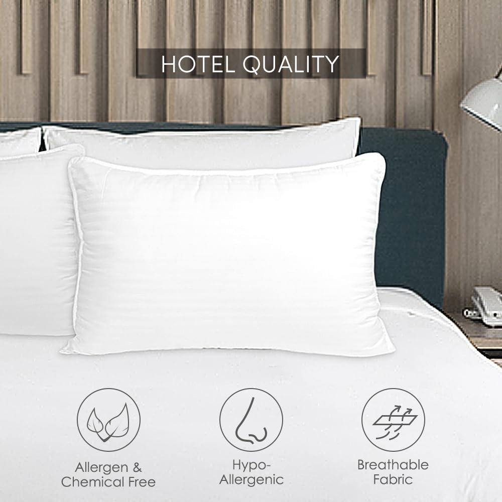 Bed Pillows 2-Pack Queen Size Luxury Hotel Pillow for Side and Back Sleeper Pillows for Bed with Cooling Cover