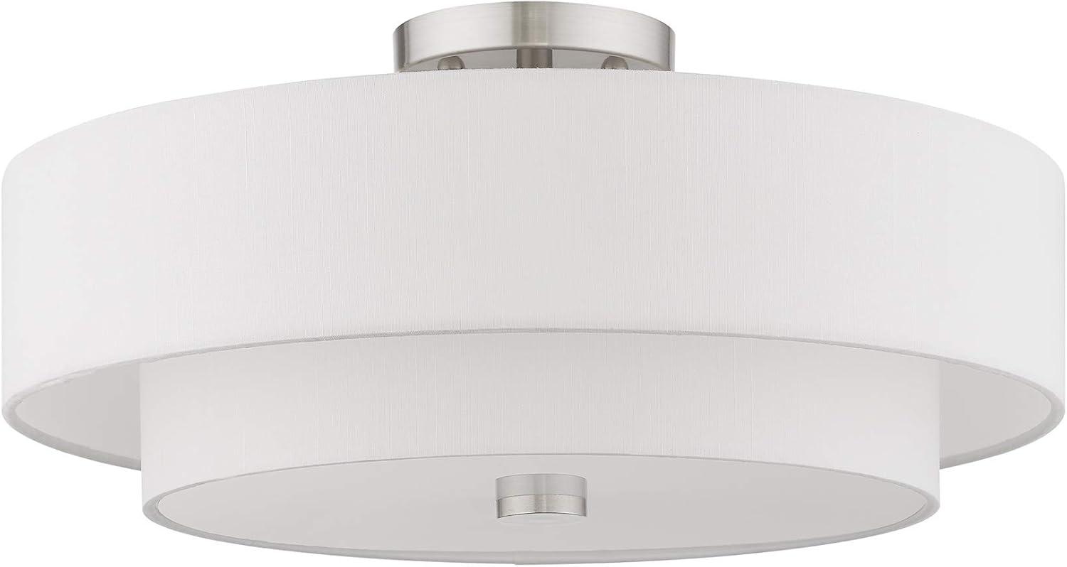 Livex Lighting Claremont 4 - Light Semi-Flush Mount in  Brushed Nickel