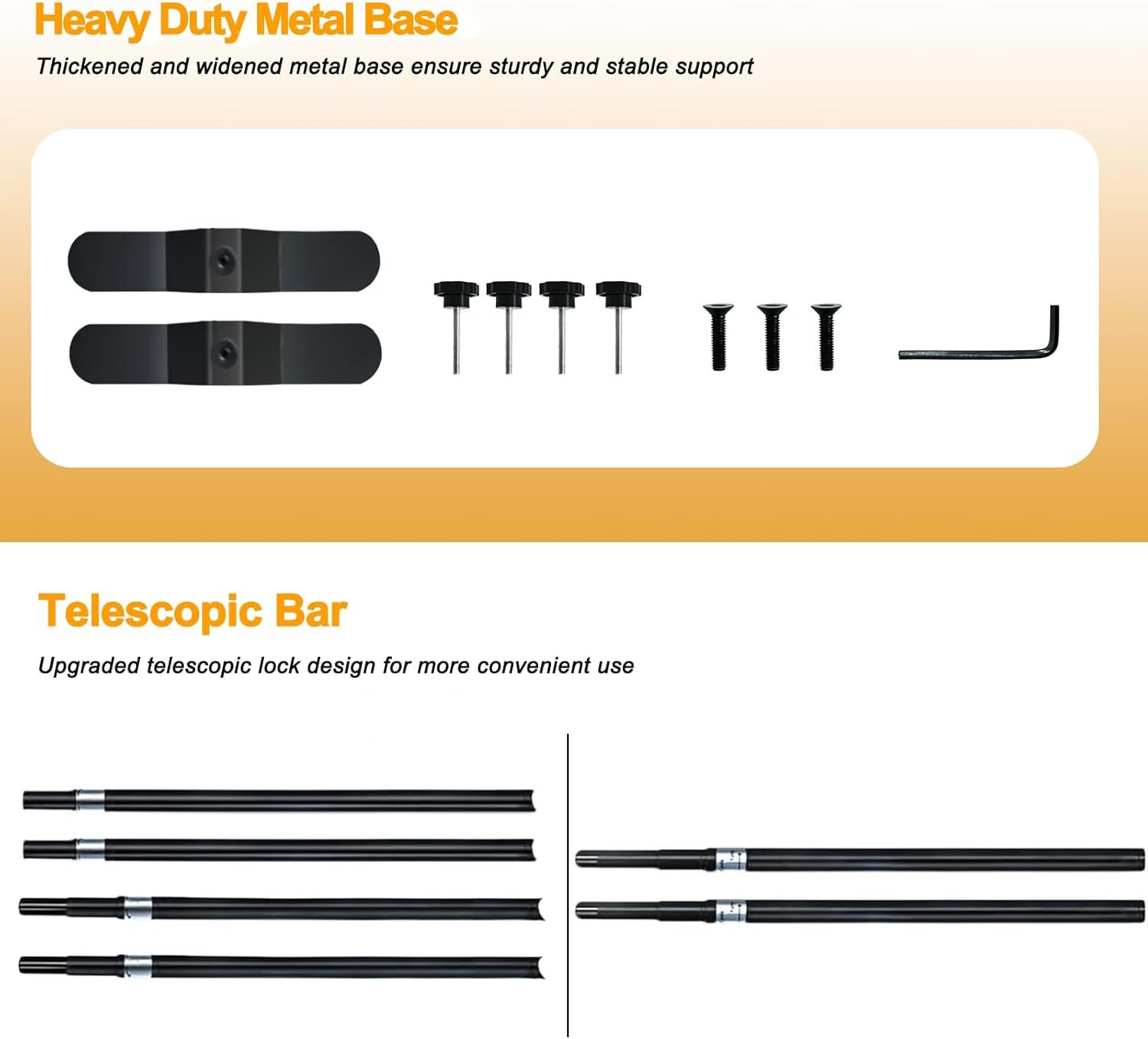 EMART 10x10 ft Heavy Duty Banner Backdrop Stand Kit, Adjustable Frame for Step and Repeat Backdrops, Ideal for Photography, Trade Shows, and Photo Booths