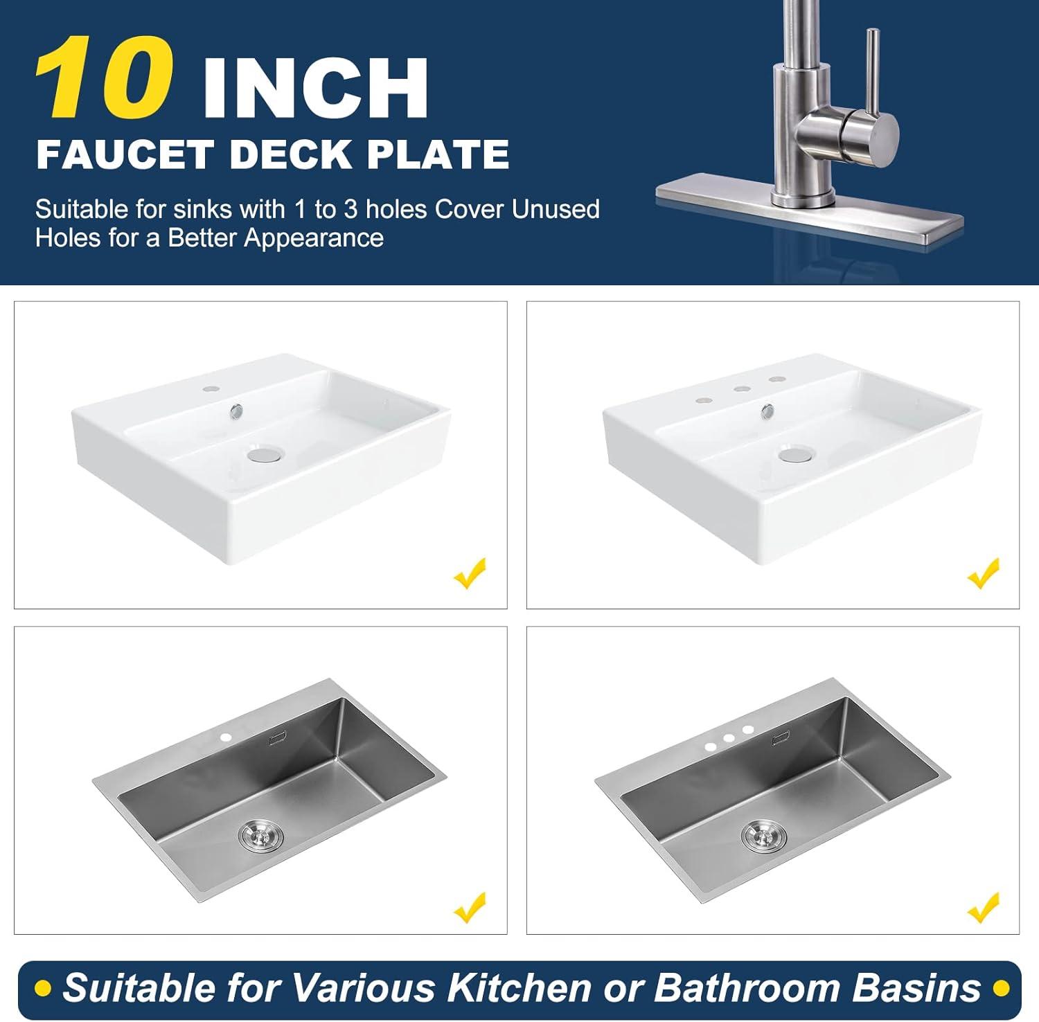 iVIGA VCC06 iVIGA 10" Sink Faucet Hole Cover Deck Plate