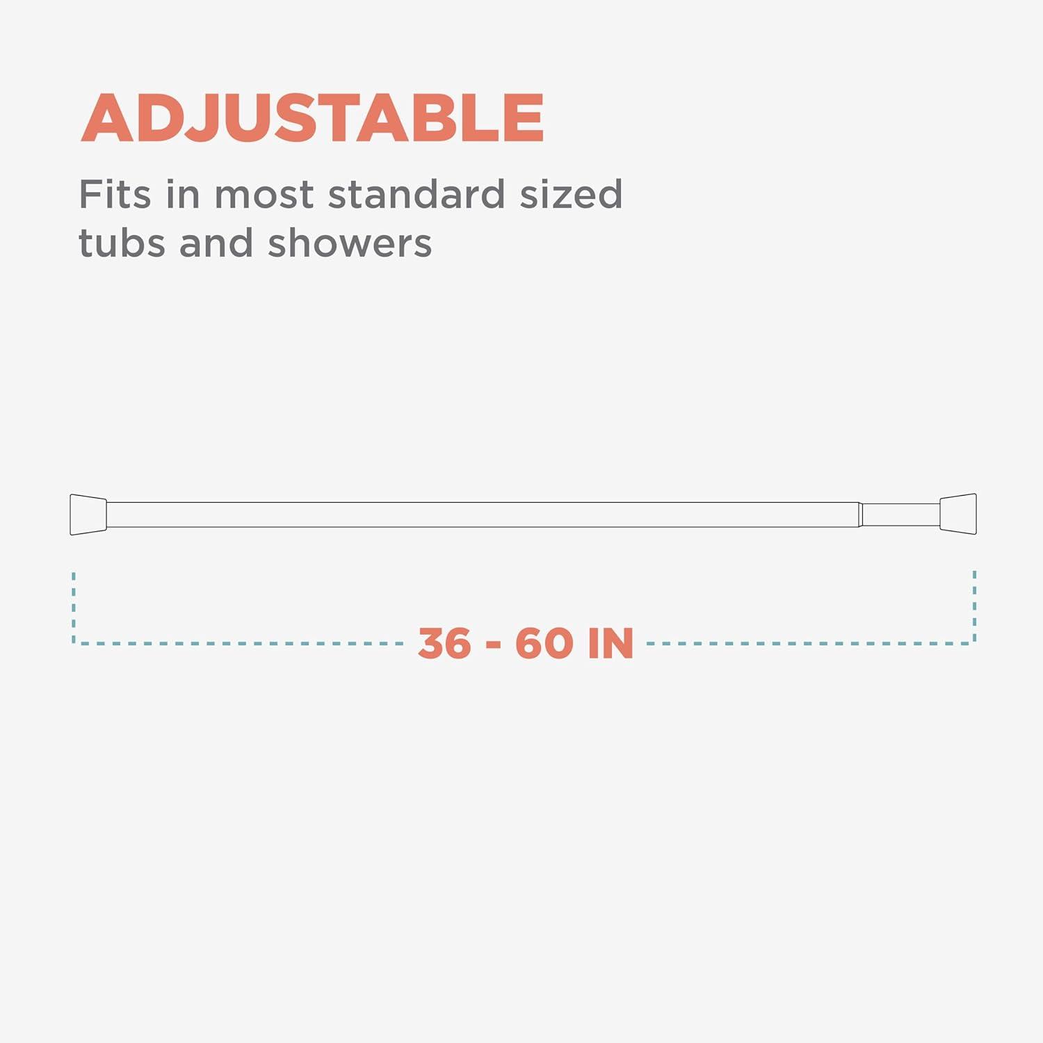 Zenna Home Shower Curtain Rod 60 in. L White