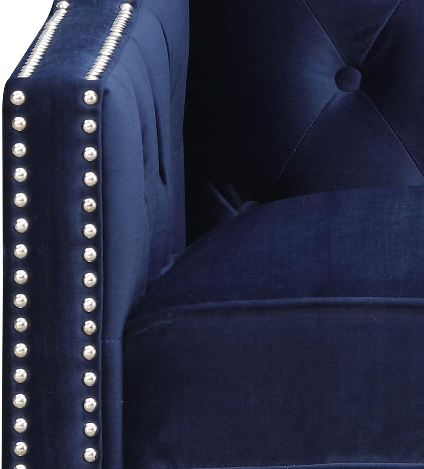 Picket House Furnishings Teagan Accent Arm Chair in Navy Fabric