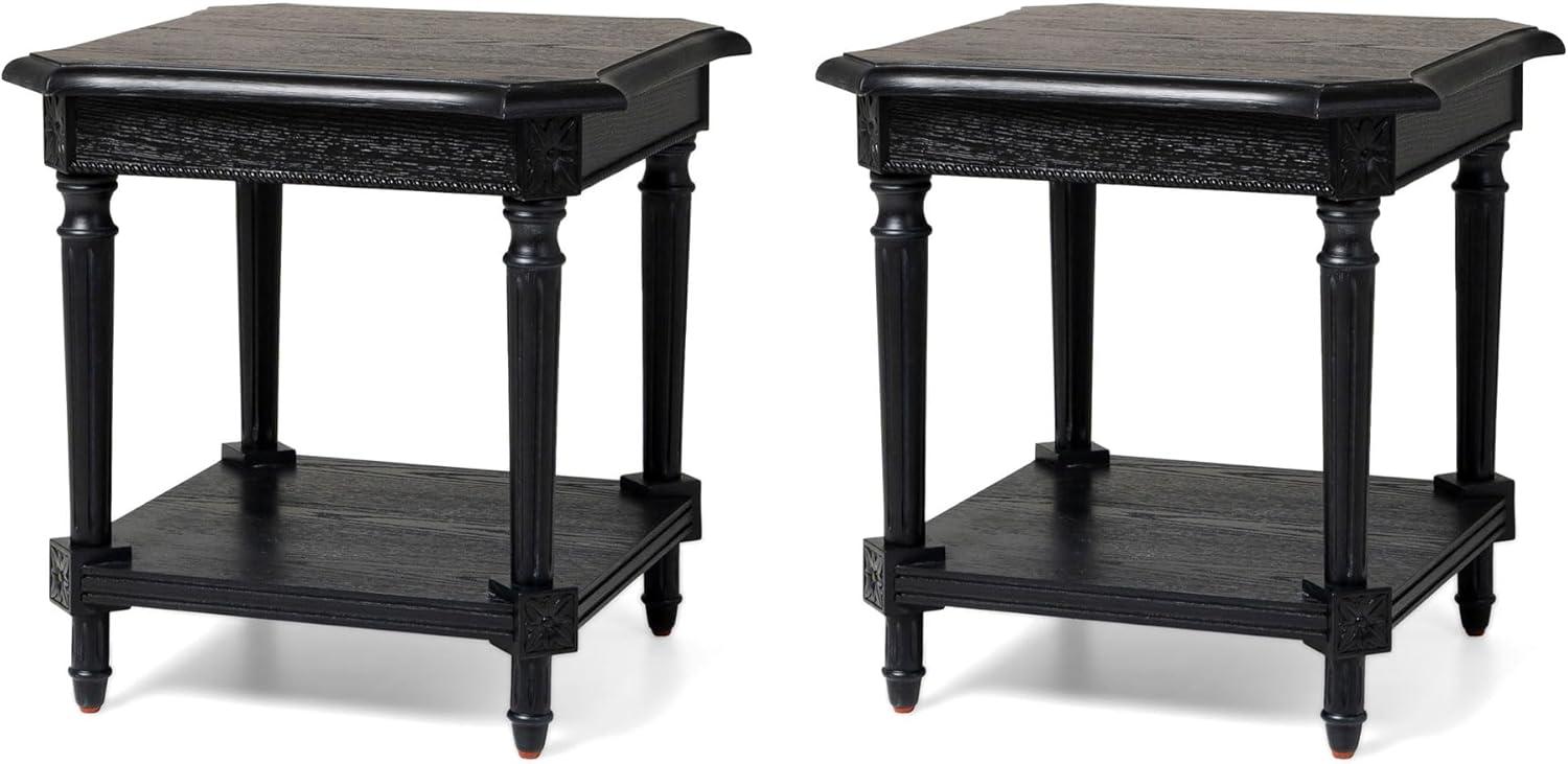 Maven Lane Pullman Multipurpose Traditional Style Tall Square Wooden Side Table and Bedroom Nightstand with Storage in Rustic Brown Finish