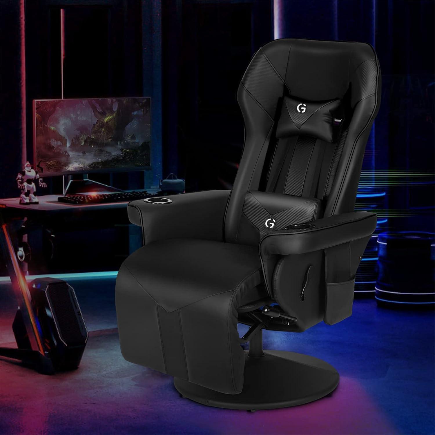 Queen Throne Video Gaming Chair Ergonomic Recliner Racing Chair, High Back Swivel Chair with Footrest and Adjustable Backrest, Lumbar Support, Headrest and Cupholders, Pink White
