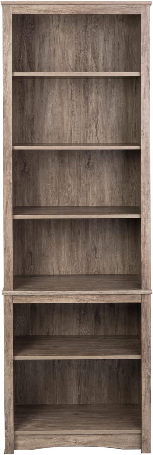 Drifted Gray Composite Transitional Tall 6-Shelf Bookcase