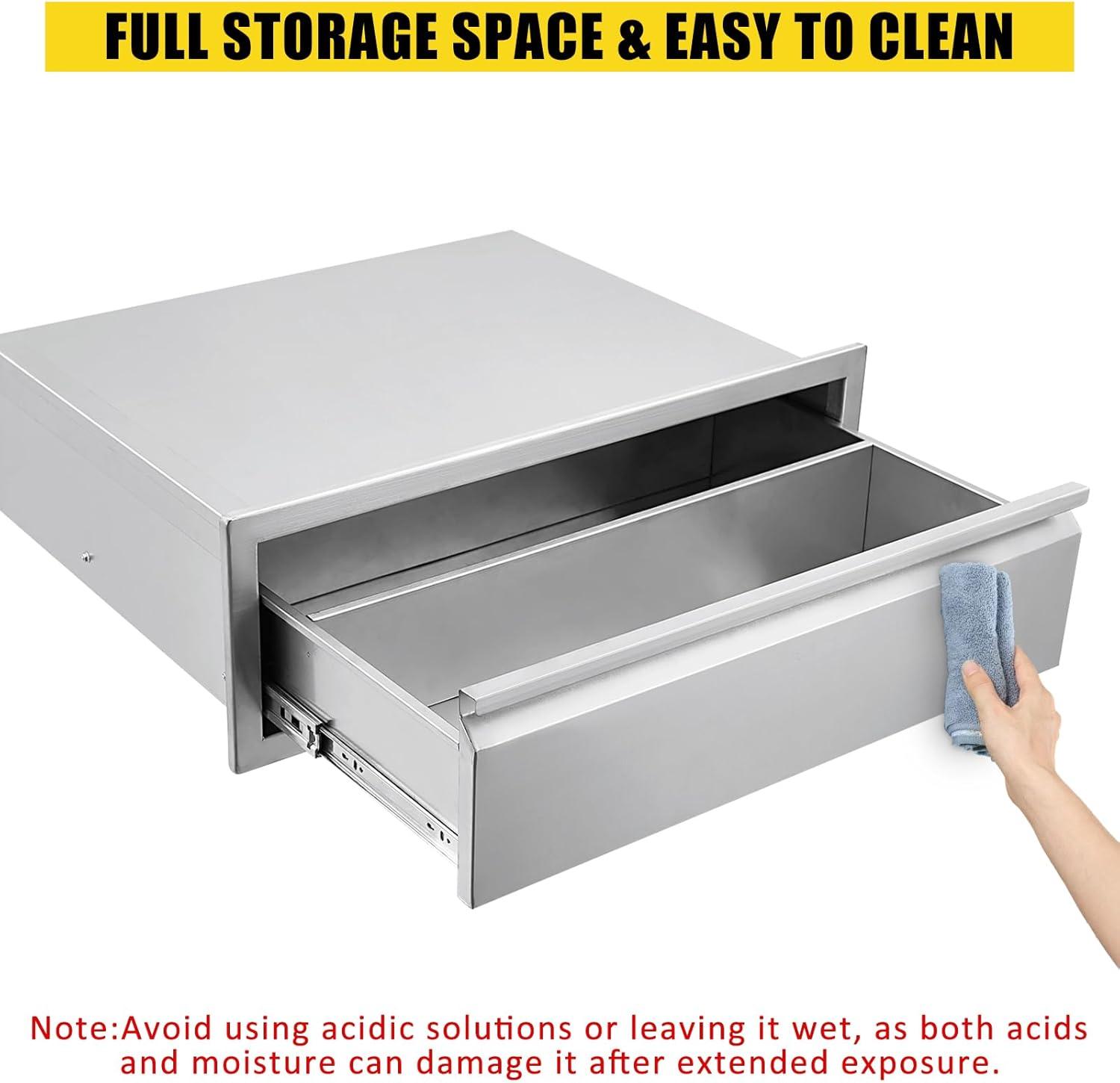 30'' Stainless Steel Drawers