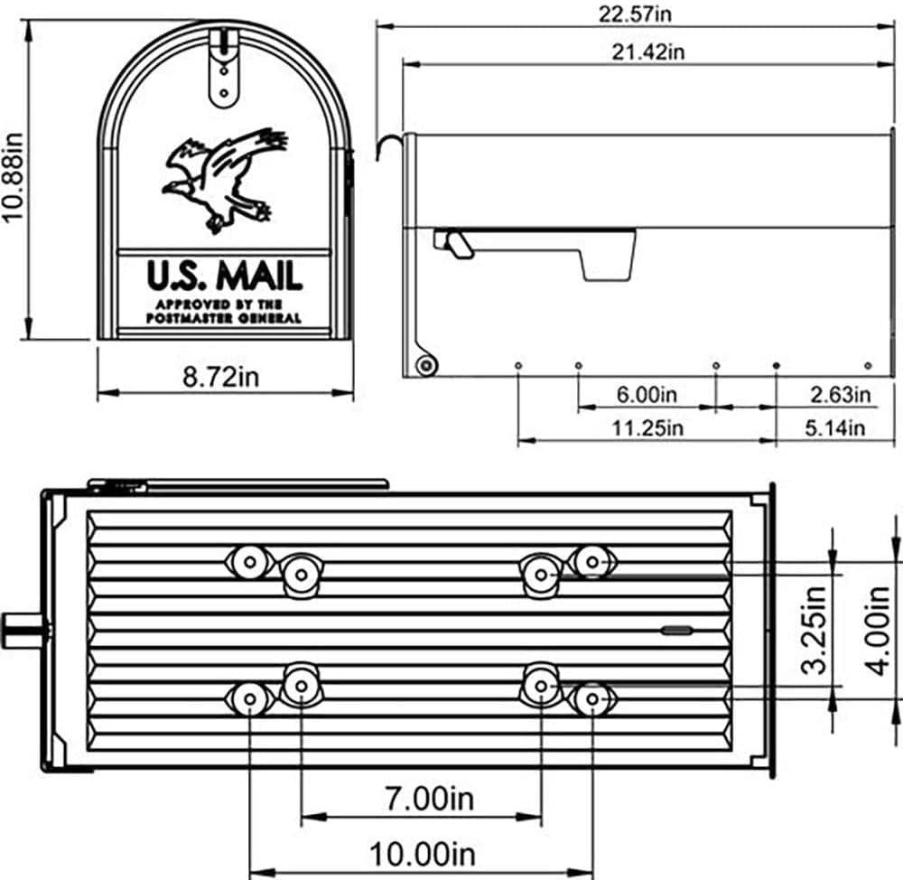 Gibraltar Mailboxes Elite Classic Galvanized Steel Post Mount Black Mailbox