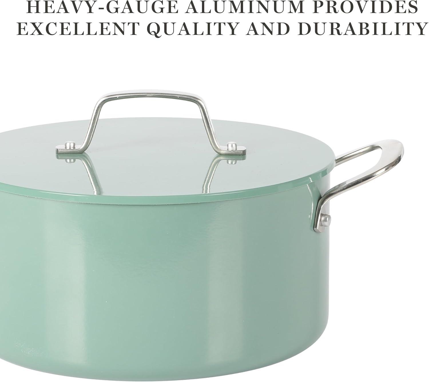 Martha Stewart Galway 10 Piece Aluminum Cookware Set w/Alum Lid