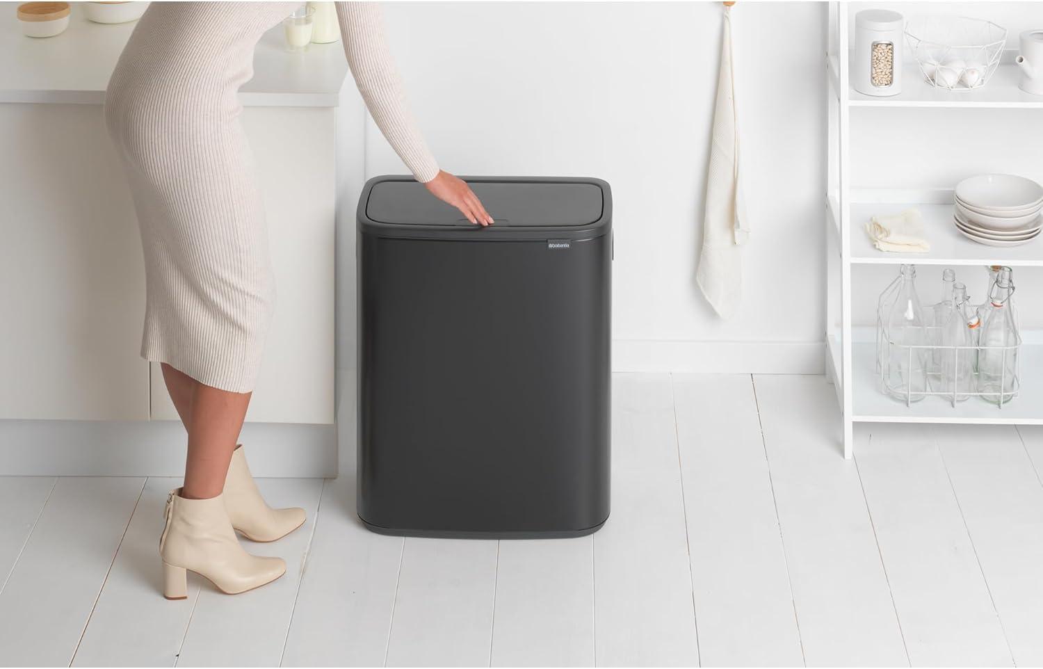 Brabantia Bo Touch Top Trash Can, 16 Gallon