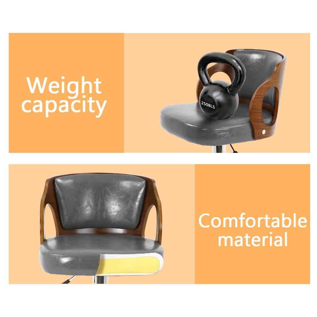 YRLLENSDAN Counter Height Adjustable Bar Stools Set of 2 with Back and Footrest Cushioned High Bar Chairs Set of 2 Leather Upholstered Kitchen Island Chairs with Metal Base,Gray