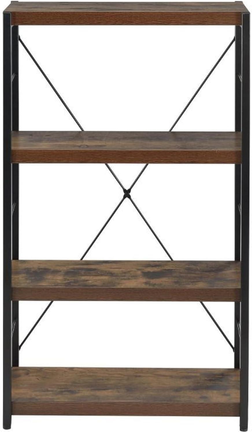 Bob 4 Shelf Wooden Bookcase In Weathered Oak