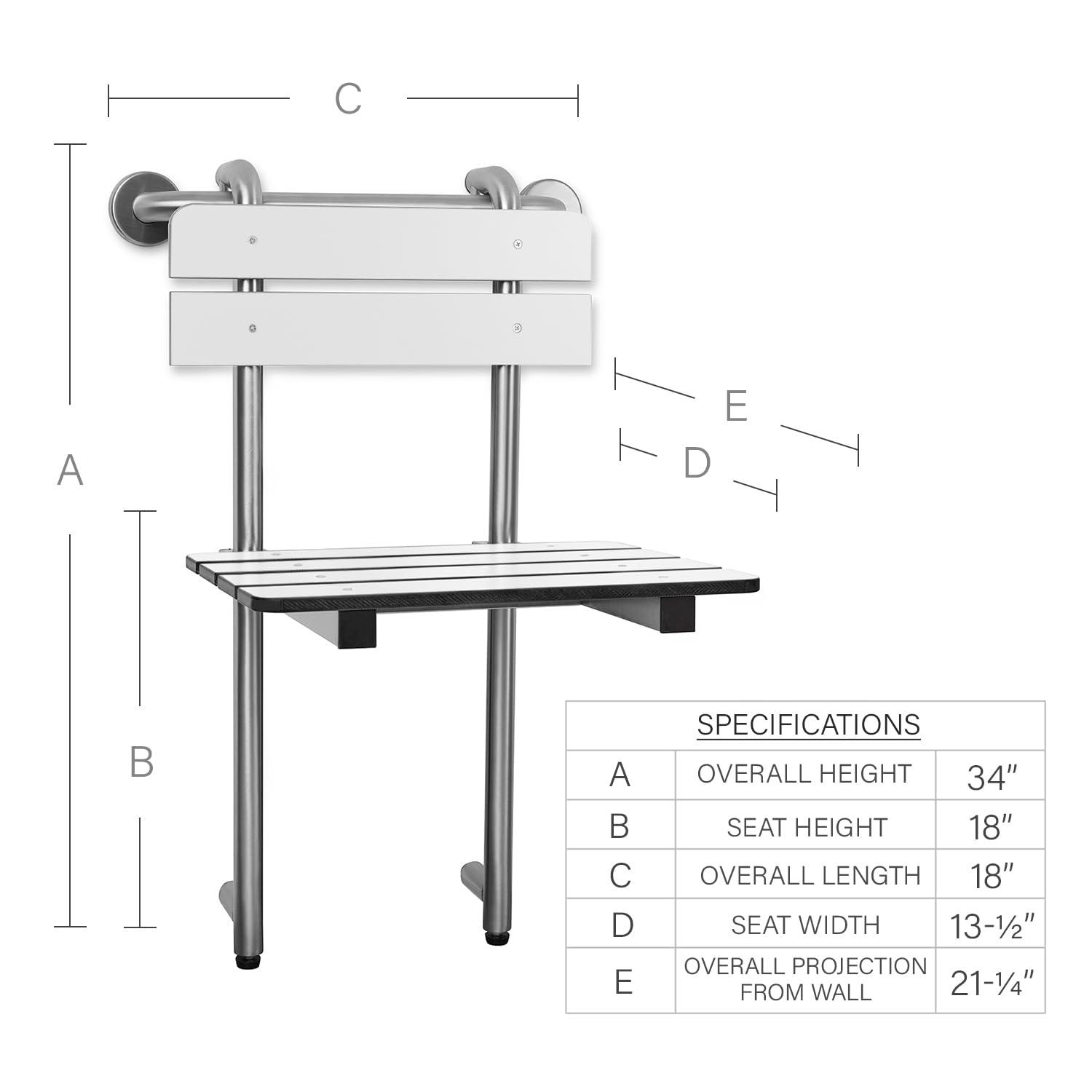 Seachrome SSGBH-180160-PW Shower Chair